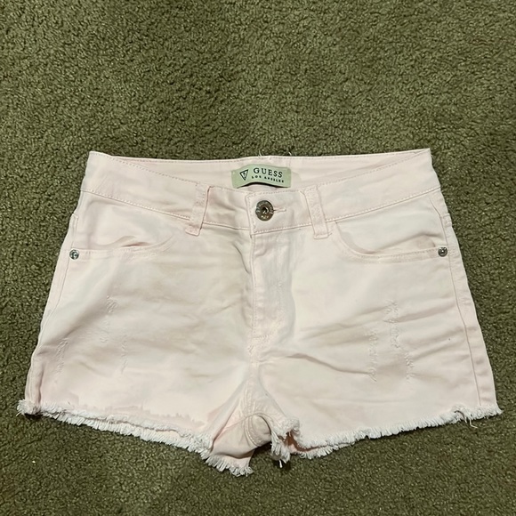 pink guess los Angeles jean shorts. - Picture 2 of 4